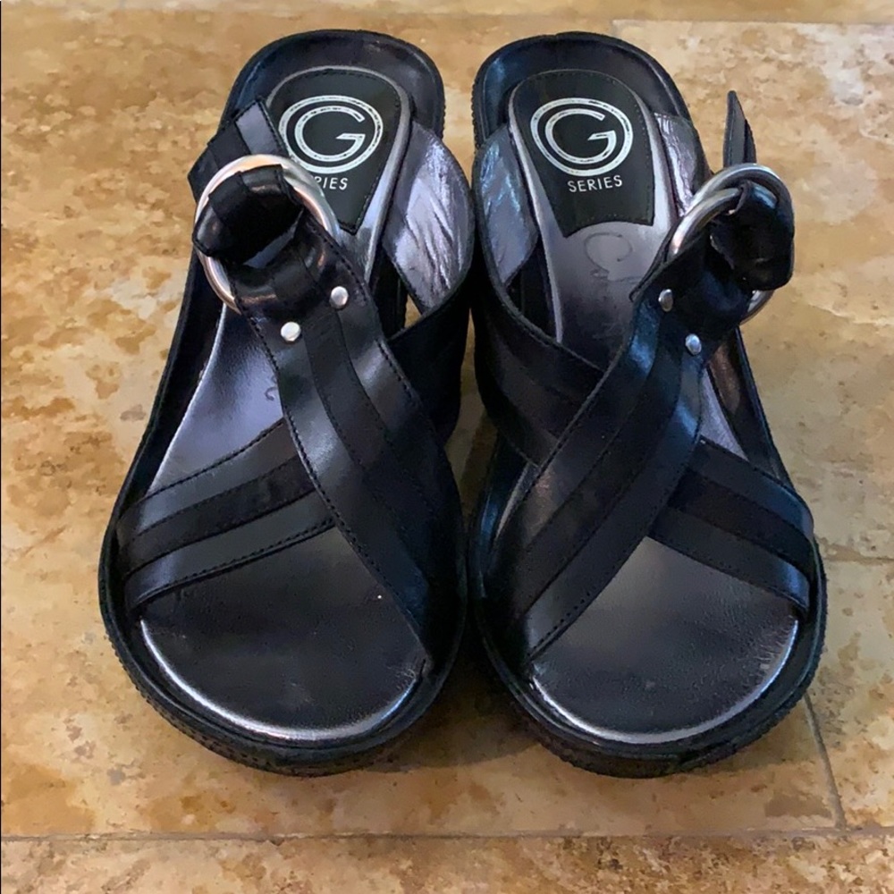 COLE HAAN Retro G Series open toe wedge  sandal